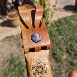 Flûte double améthyste en chêne, C (Do) 432 Hz